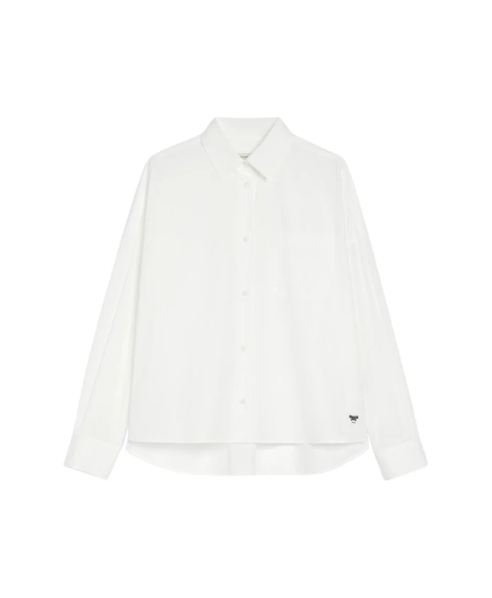 

Свободная рубашка из хлопкового поплина белого цвета Weekend Max Mara, белый