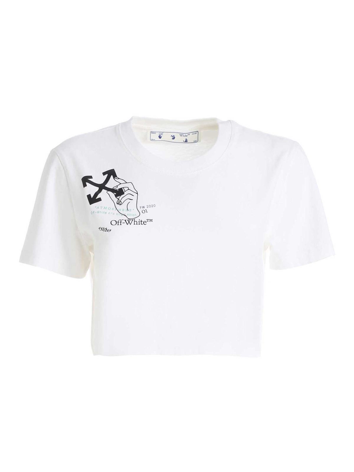 

Белая хлопковая женская футболка Off-White