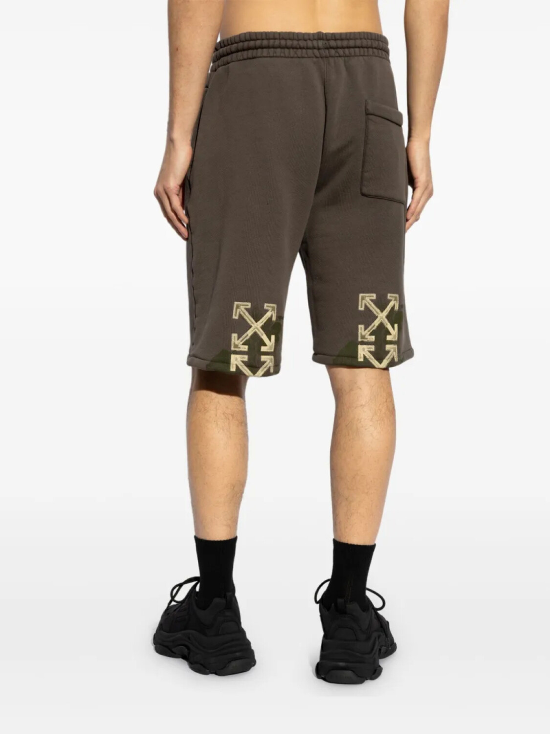 Спортивные шорты из хлопка с принтом стрел Off-White, коричневый — фото 4
