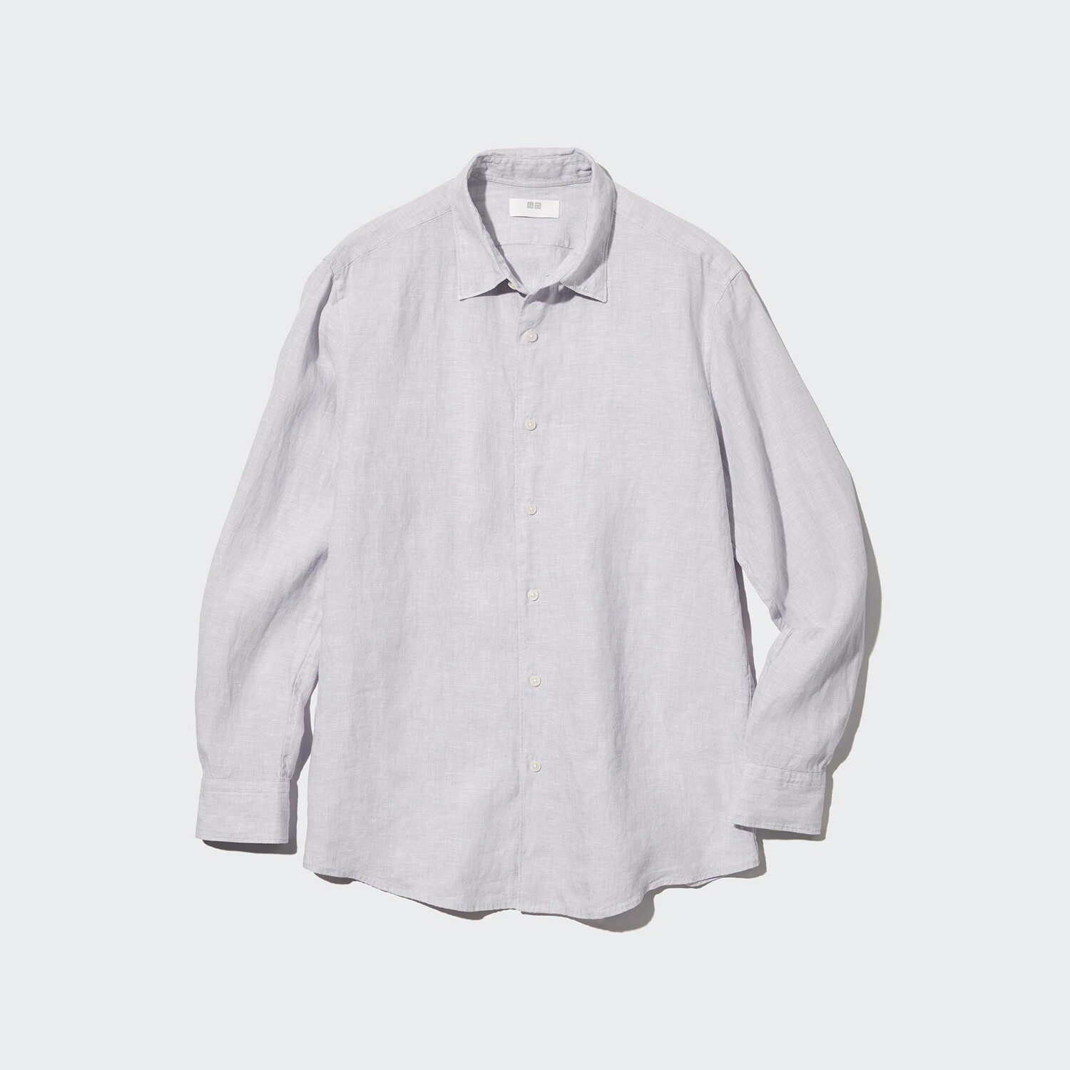 Рубашка UNIQLO стандартного кроя из льна премиум класса, белый — фото 2