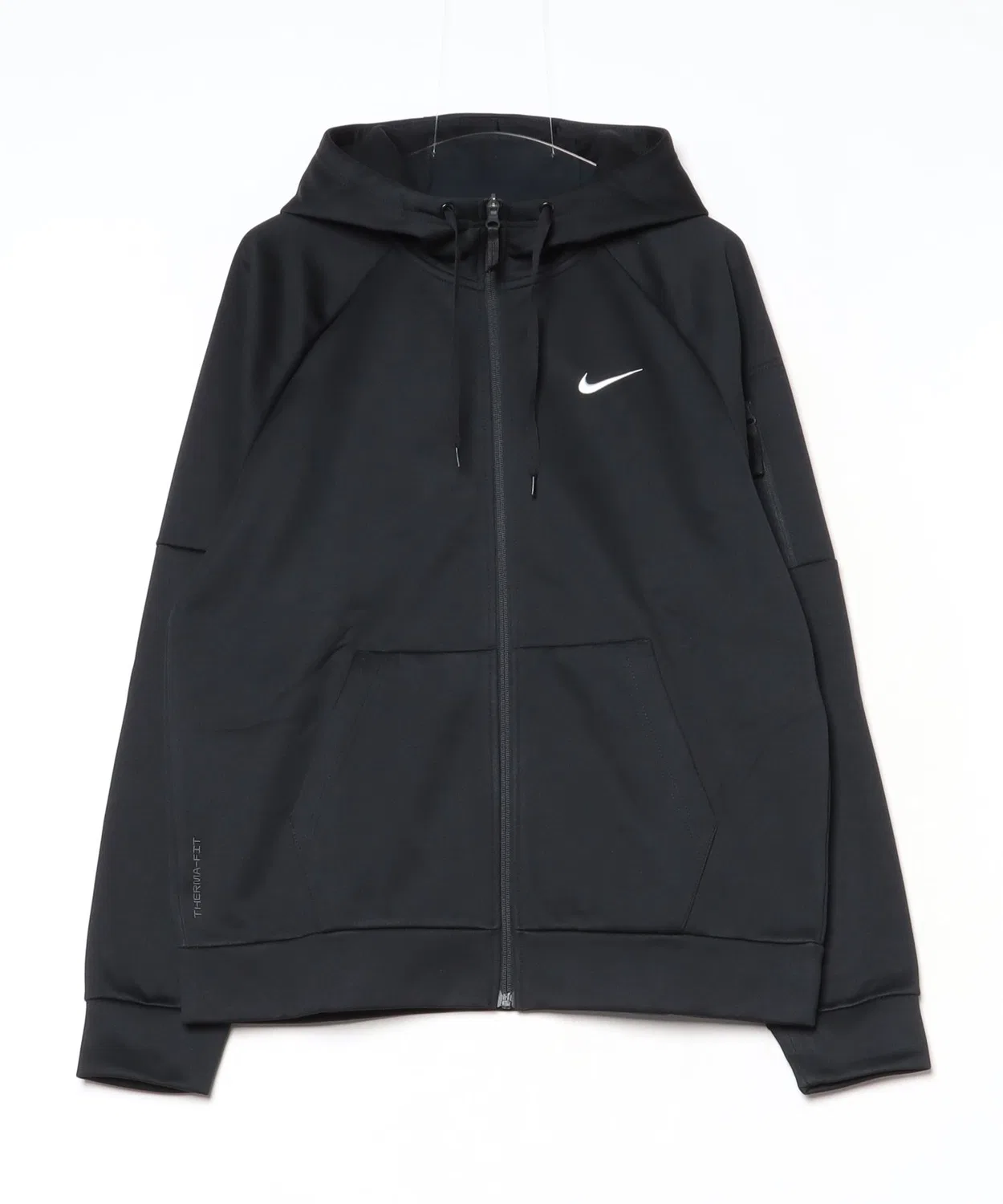 Толстовка Nike флисовая с полной застёжкой-молнией, длинный рукав, чёрная