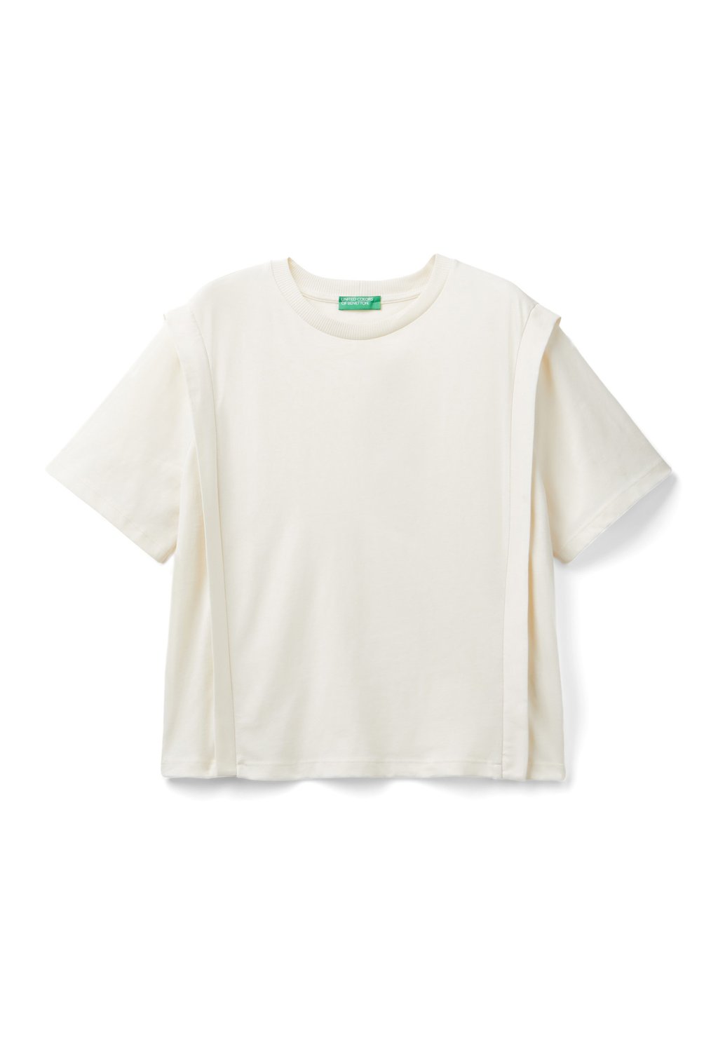 

Базовая футболка REGULAR FIT WITH CREASES United Colors of Benetton, белый