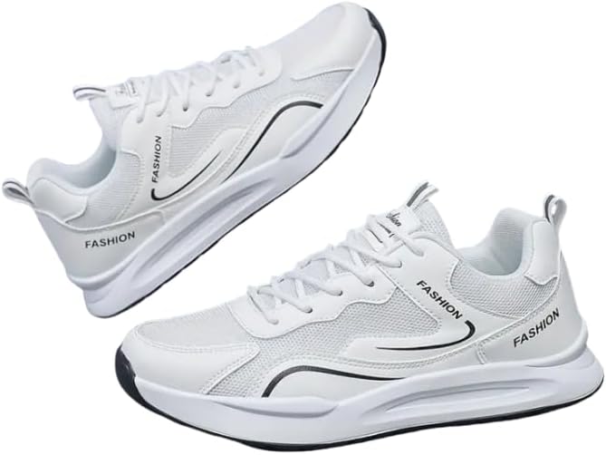 

Мужские модные кроссовки для улицы на шнуровке, с низким верхом, нескользящие, удобные для бега и походов Azttoztto, белый