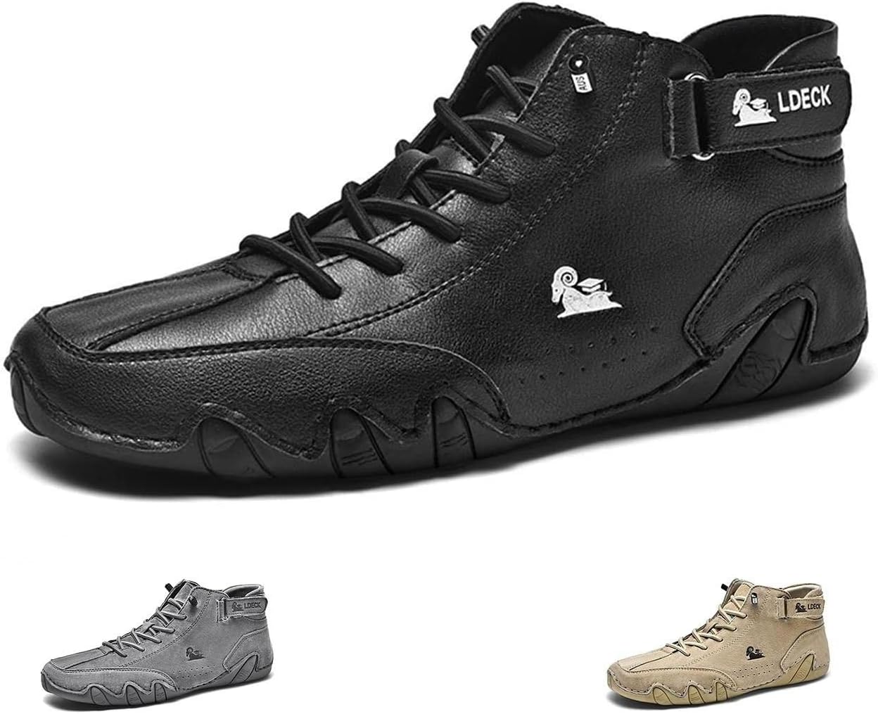 

Итальянские высокие ботинки из замши Tzsaixeh - мужские повседневные дышащие ботинки Чакка с противоскользящей подошвой, Black/White