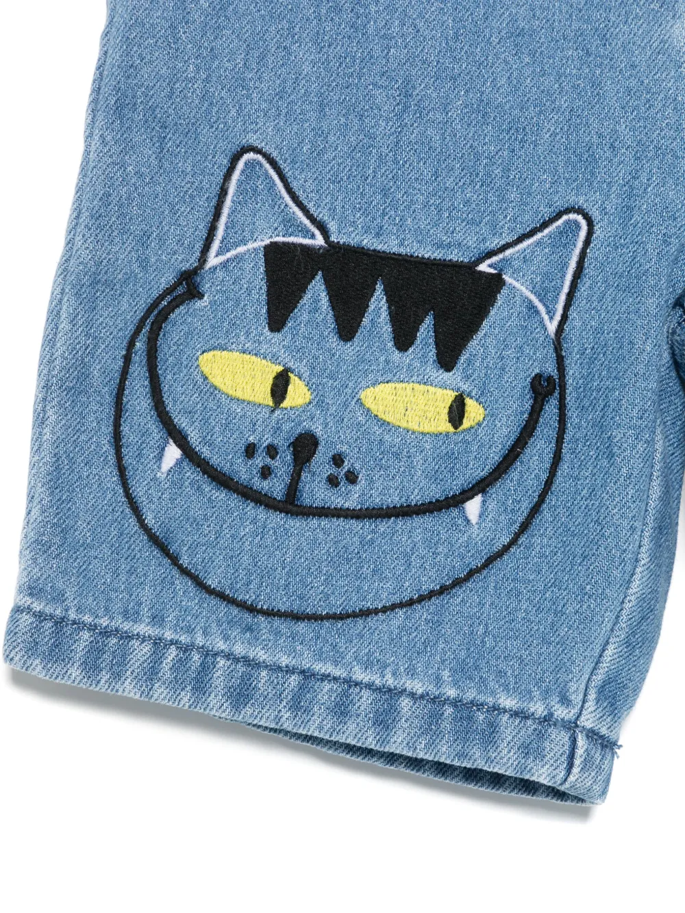 Джинсовые шорты с вышивкой Stella McCartney Kids, синий — фото 3