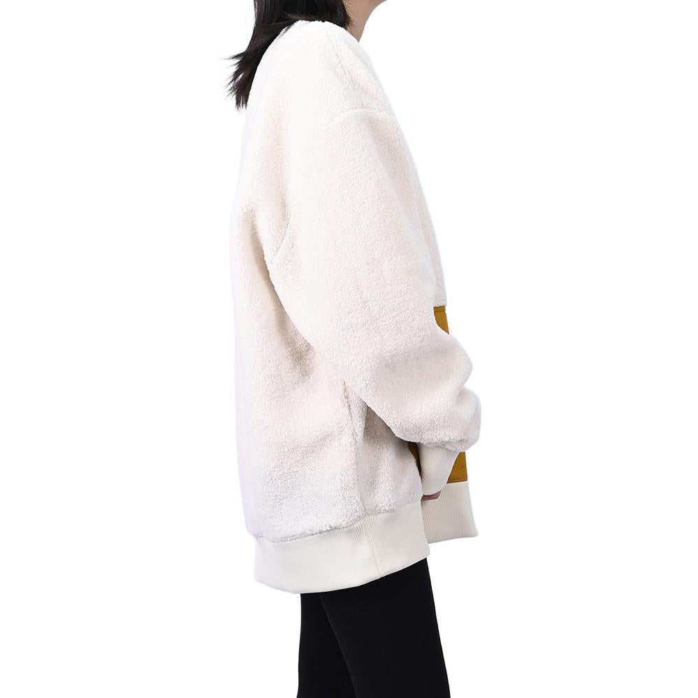 Толстовка Vans lamb's wool Contrast Color Stitching Round Neck Couple Style Creamy White VN0A5H7M3KS, белый — фото 4