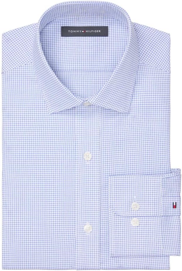 Мужская классическая рубашка Tommy Hilfiger, стандартный крой, базовые вещи, Blue Multi — фото 3