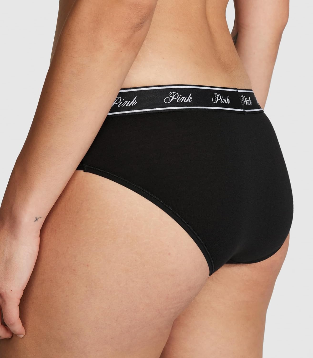 Victoria's Secret PINK Женские хлопковые трусики-хипстеры с логотипом, трусики для женщин с умеренным покрытием, мультипак (XS-XXL), Spring Basic — фото 3
