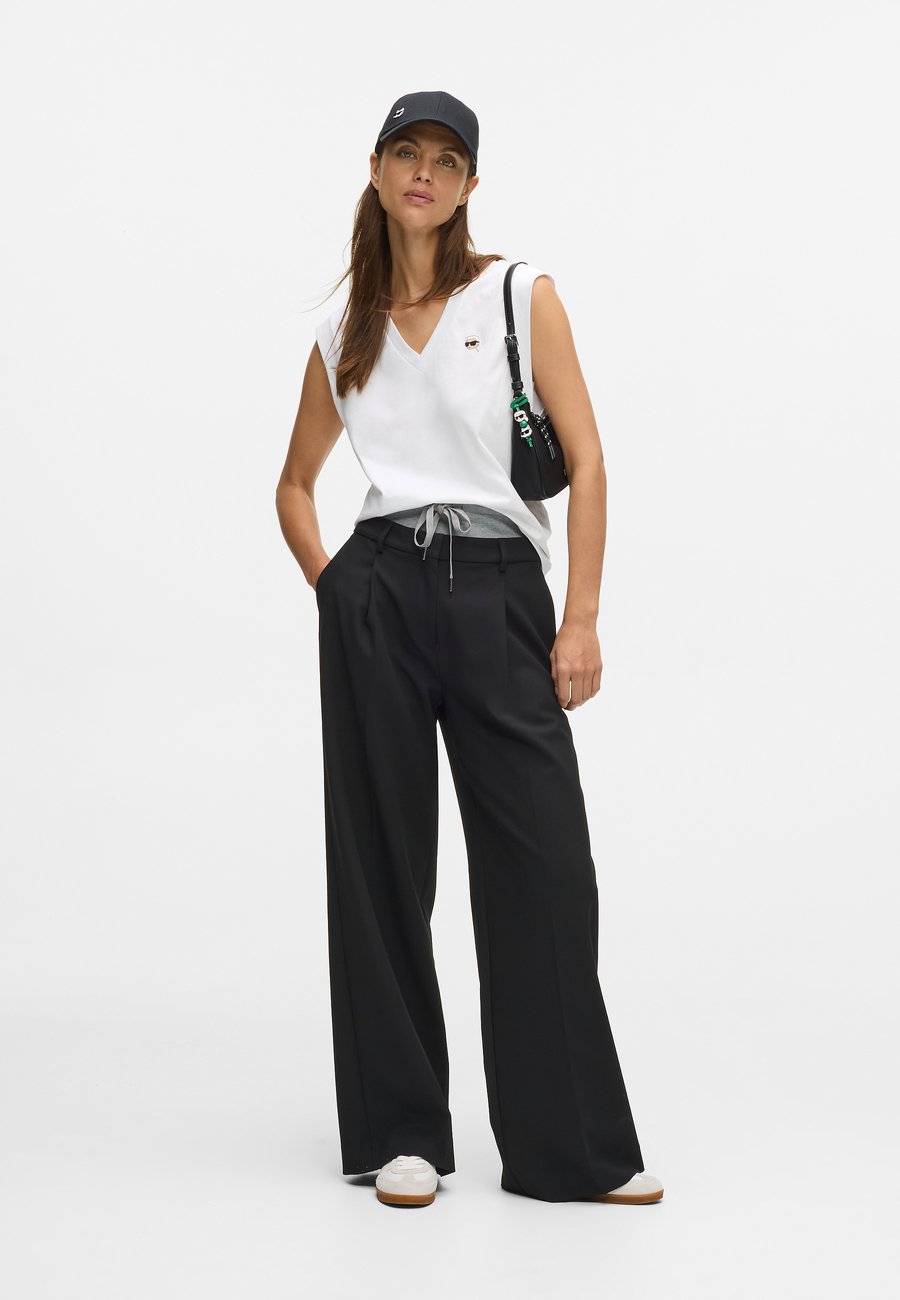 

Брюки KARL LAGERFELD IKON DOUBLE WAISTBAND, Black/Grey Melange/Black