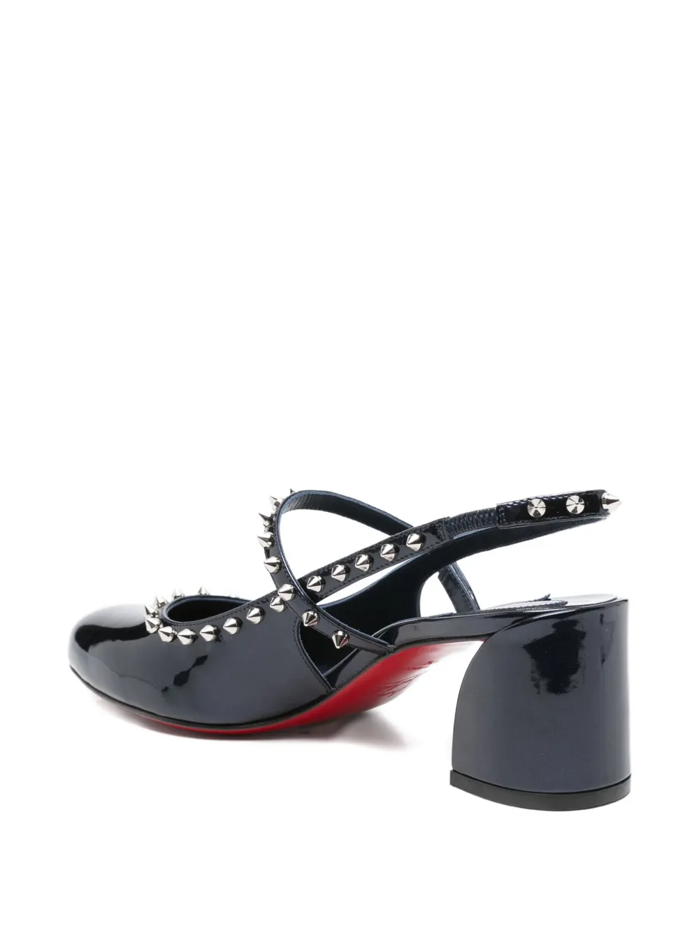 55-миллиметровые туфли Janispikes с ремешком на пятке и шипами Christian Louboutin, синий — фото 3