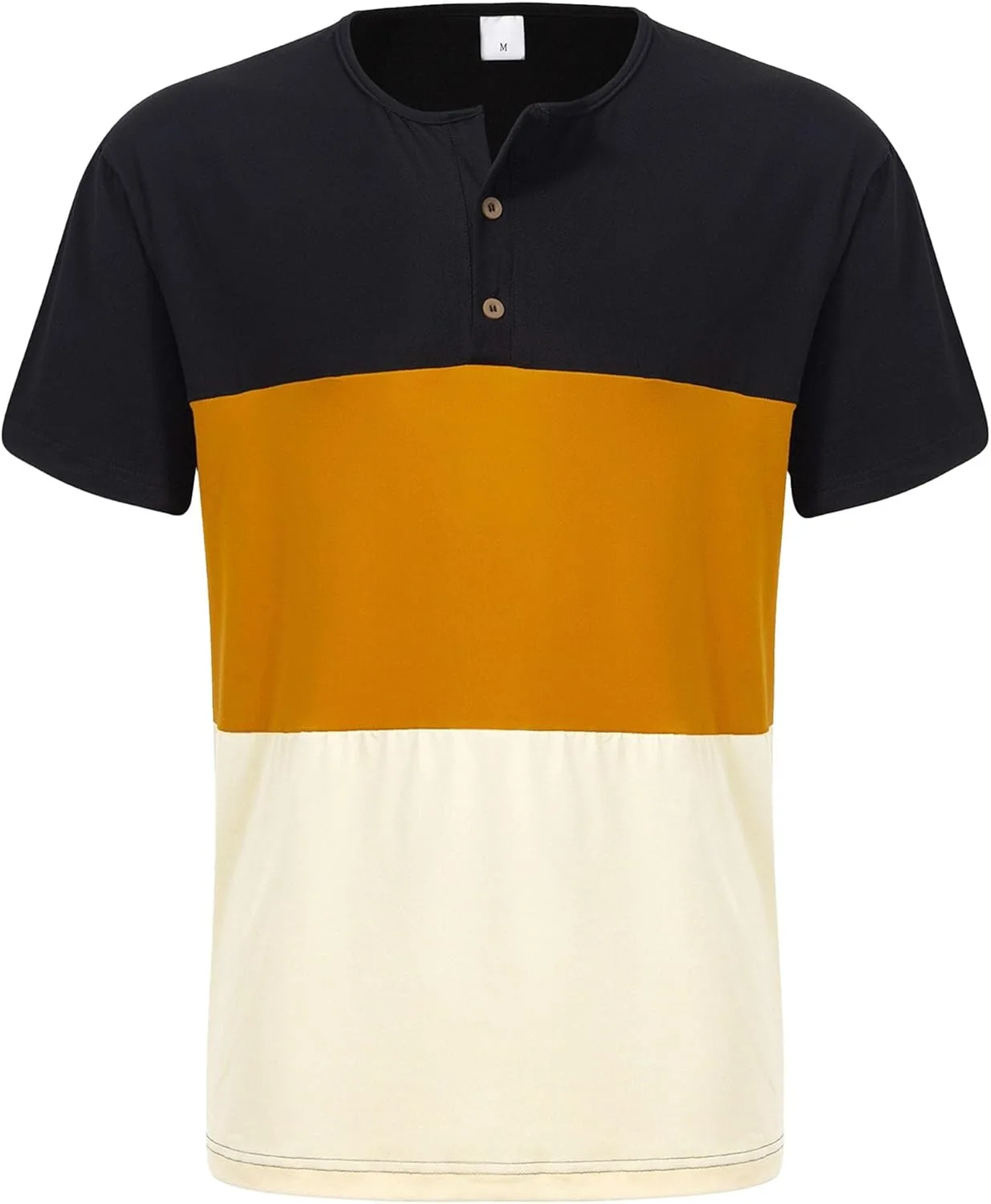 

Мужская футболка Henley с триколором, Big & Tall, дышащая, летний стиль Maiyifu-GJ