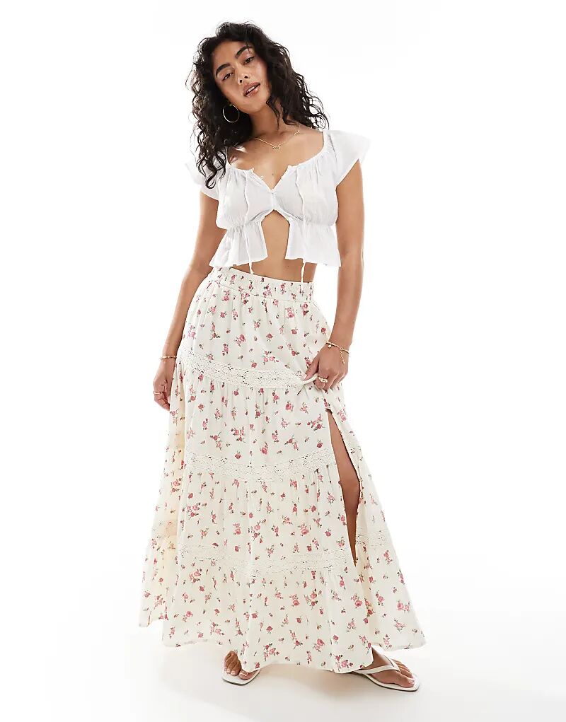 

Юбка макси с отделкой Miss Selfridge, многоуровневая