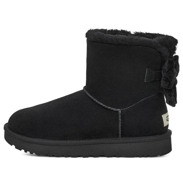 Кроссовки мини-бейли бант мятый бархатный ботинок Ugg, черный