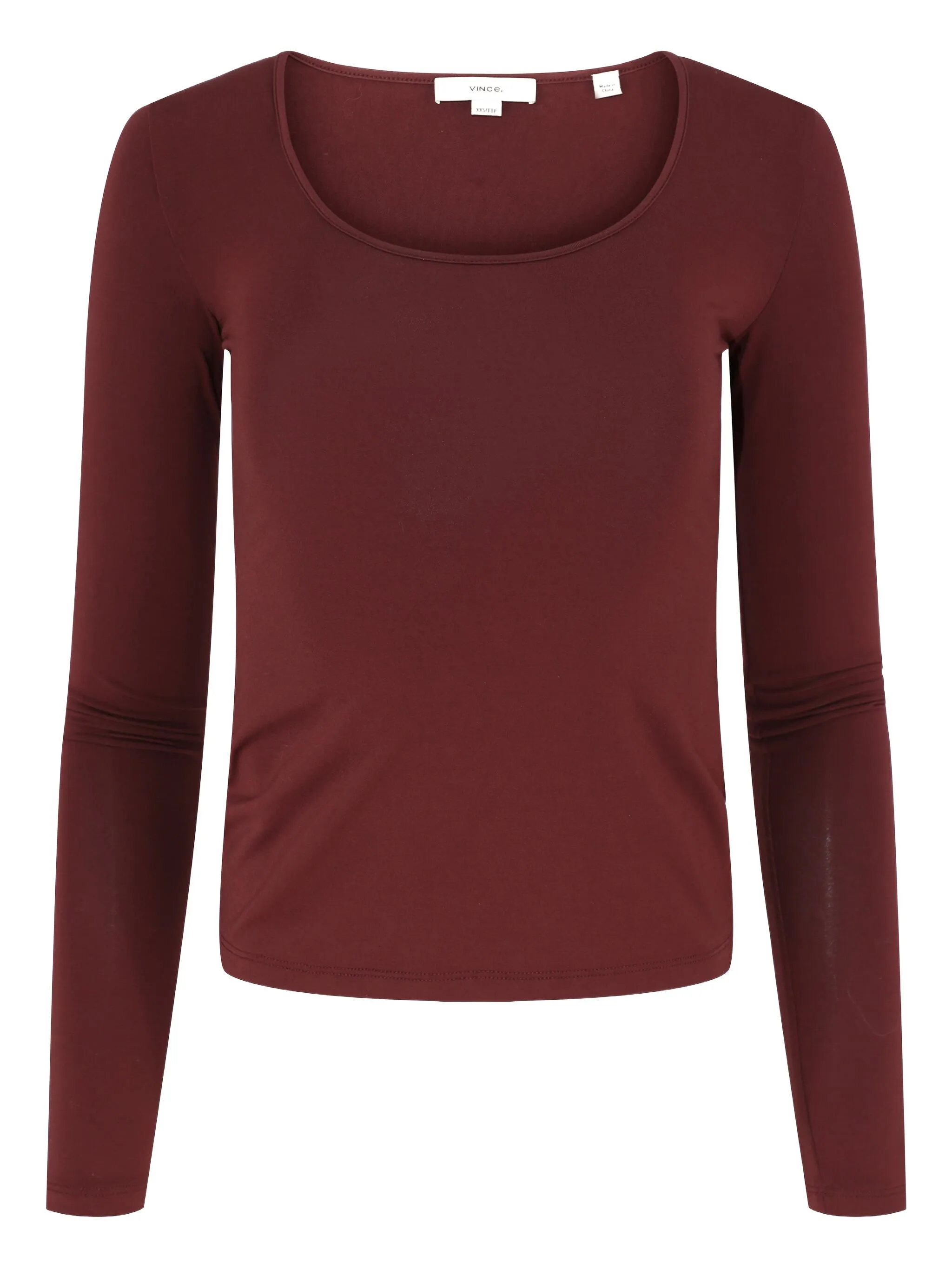 

Футболка с U-образным вырезом и длинными рукавами Vince, красный