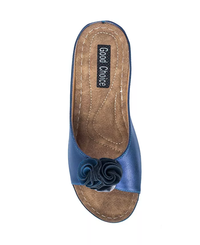 Женские босоножки-танкетки Sydney Rosette Gc Shoes, синий — фото 4