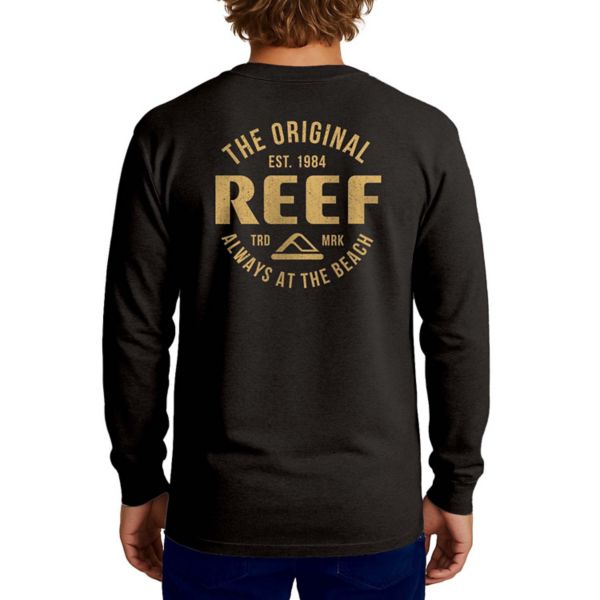 

Мужская футболка Velocet с длинным рукавом и принтом Reef, черный
