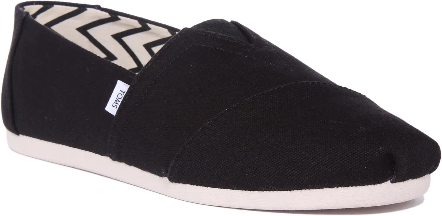 Лоферы с канвой TOMS, черный переработанный хлопковый холст — фото 2