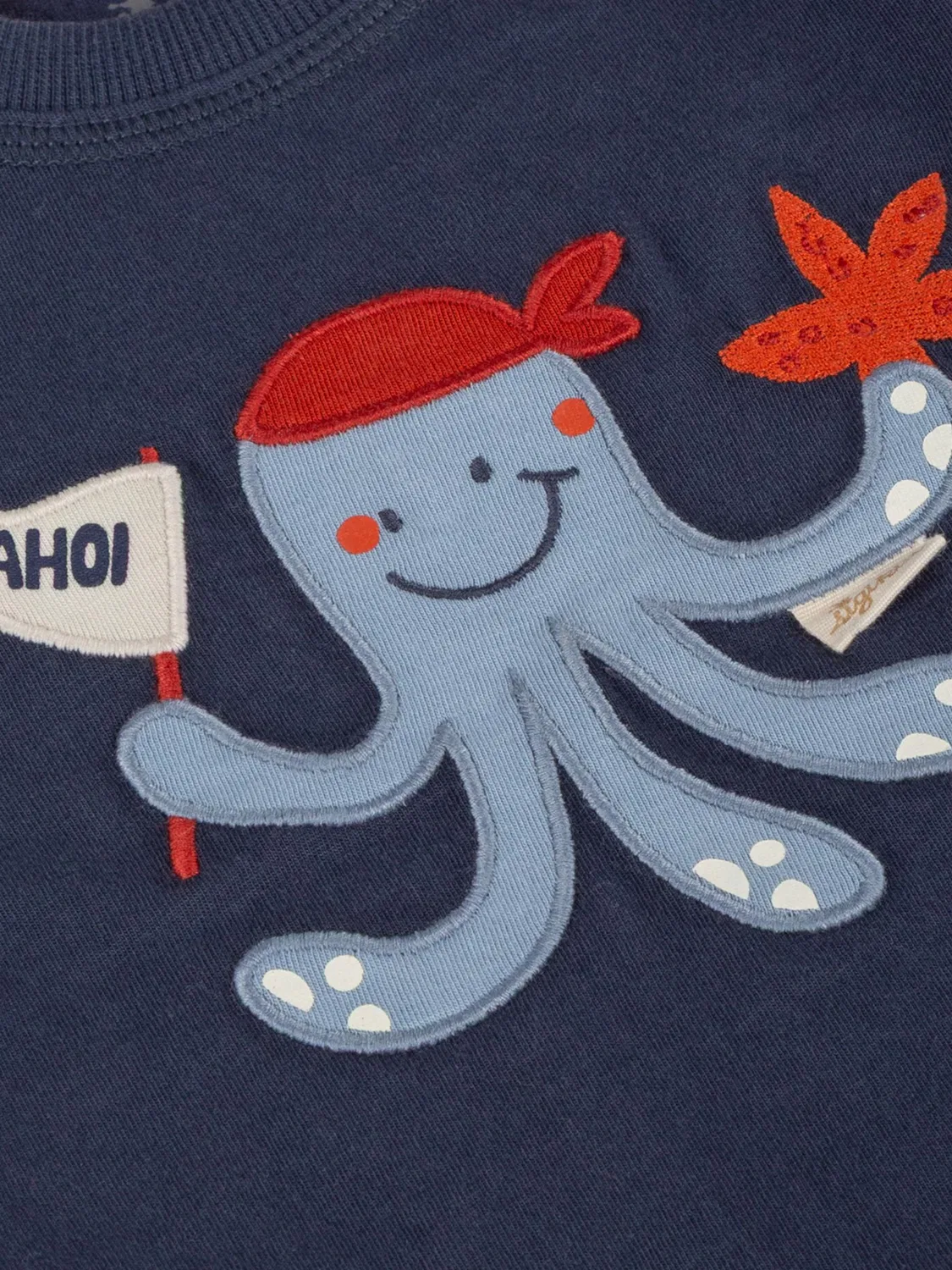 Футболка Sigikid T-Shirt Ahoi Little Pirate темно-синего цвета — фото 4