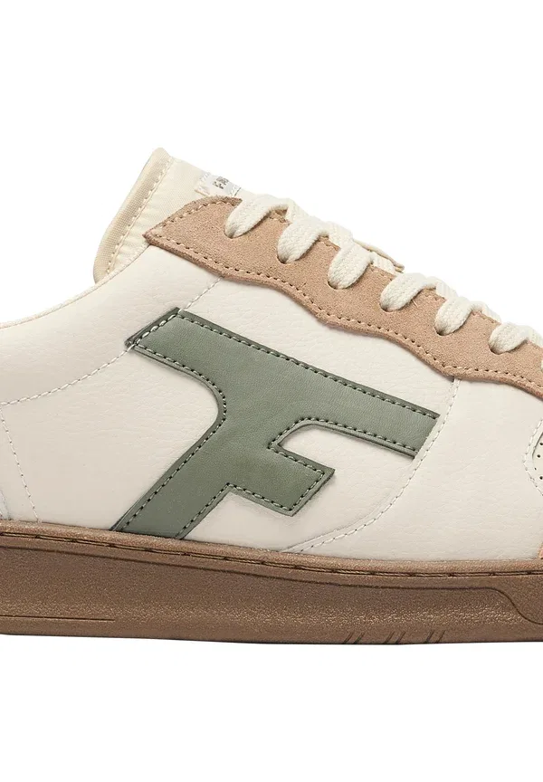 Кроссовки низкие Faguo 49 trainers, замша экрю и хаки — фото 4