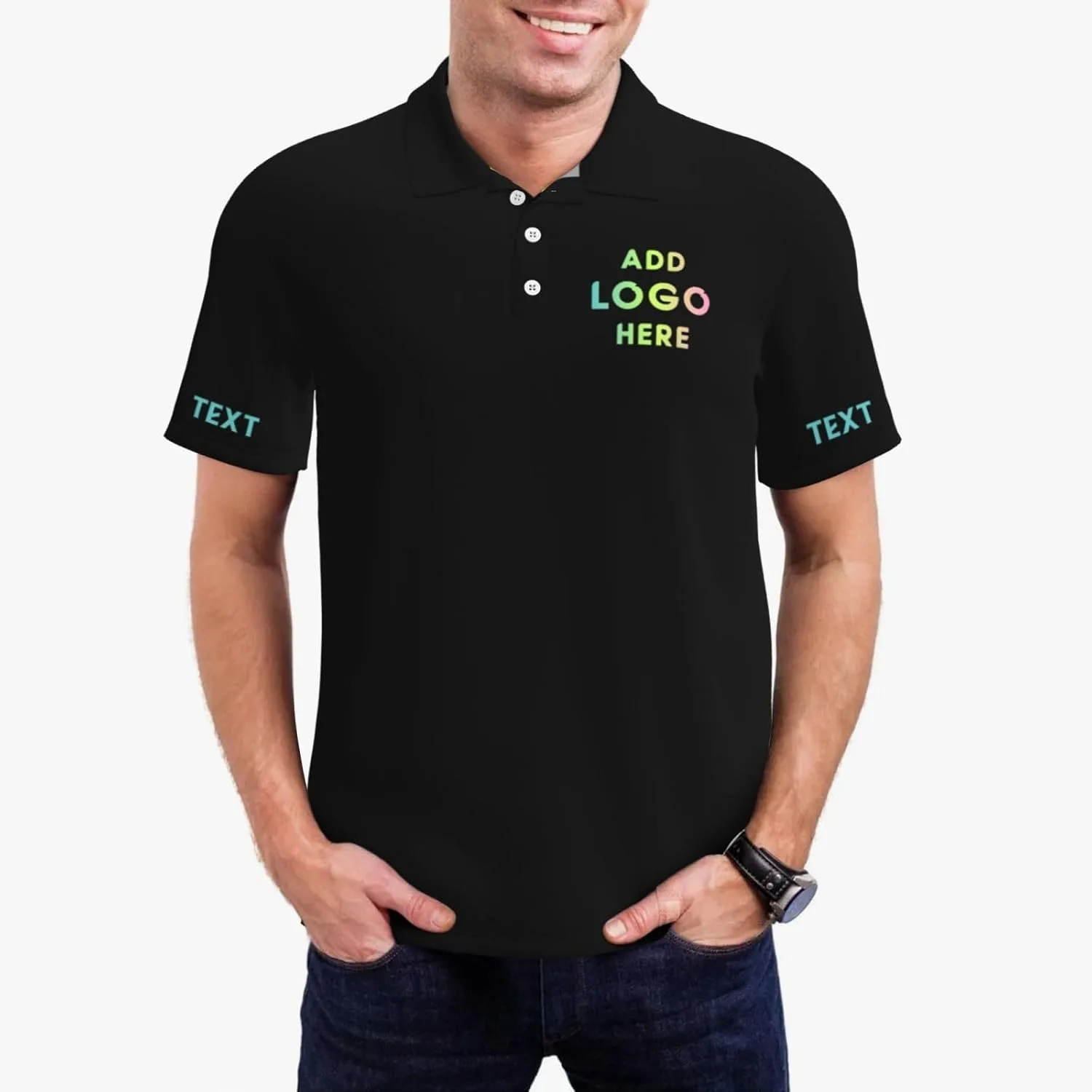Мужская поло с коротким рукавом Custom Personalized Funny Golf Shirts for Men — фото 2