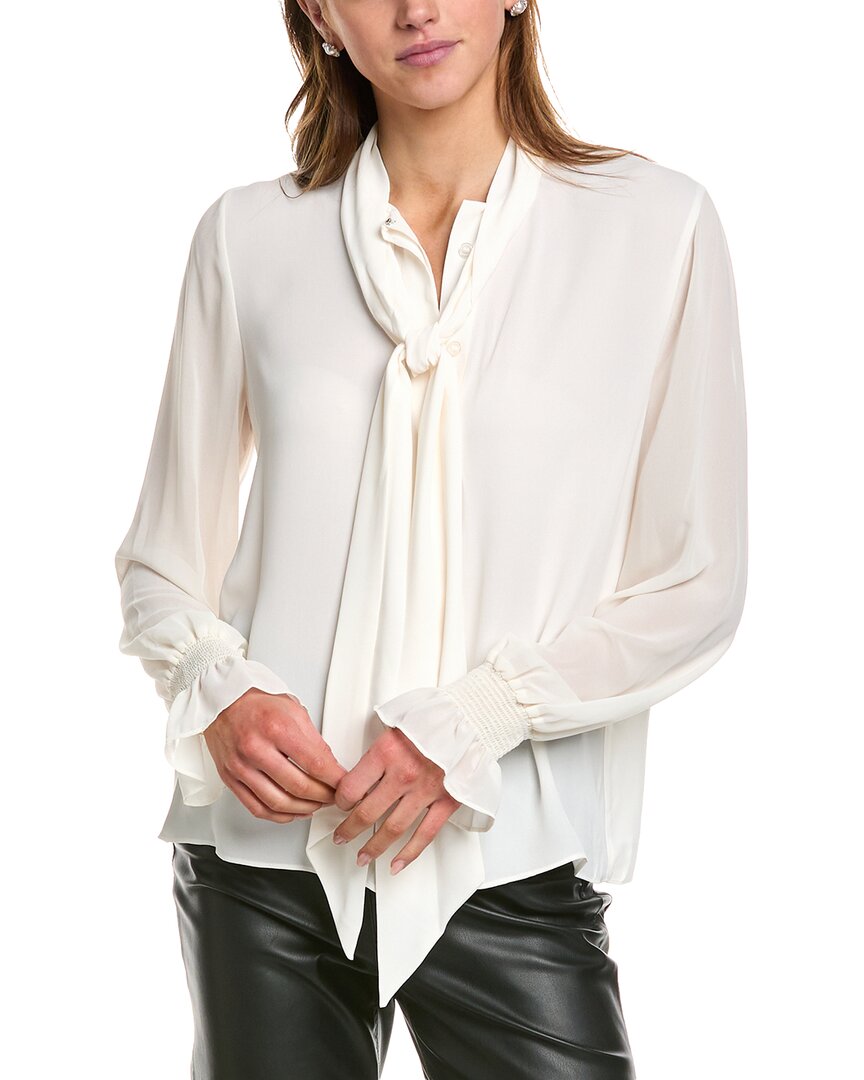 

BCBGMAXAZRIA Блузка с бантом, белый
