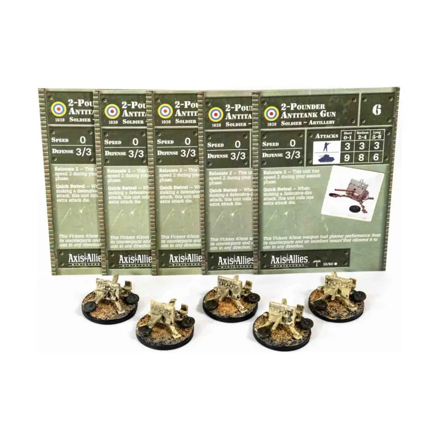 

2-фунтовая противотанковая пушка (С) x2, Axis & Allies - Collectible Miniatures Game - North Africa 1940-1943 Singles