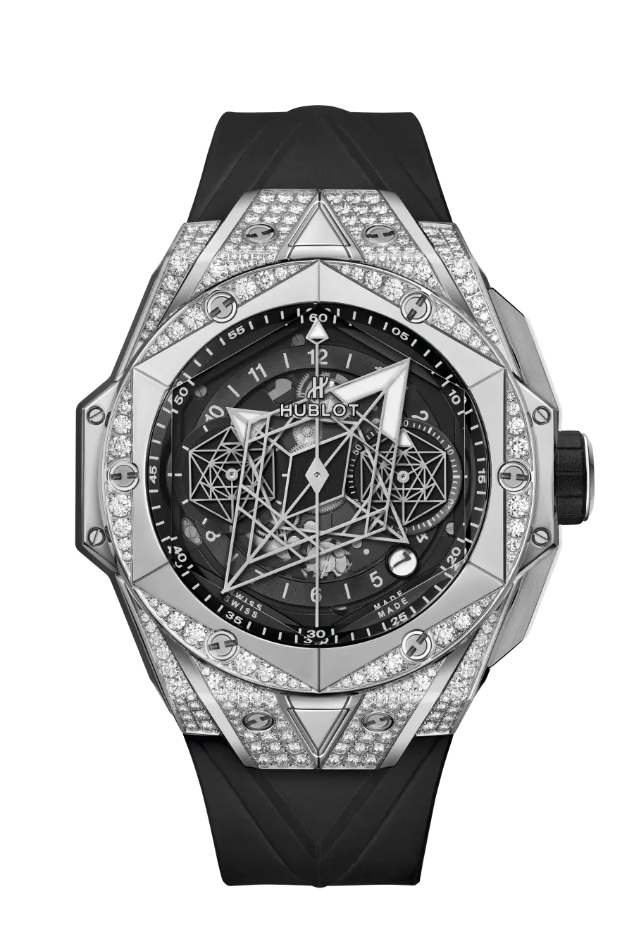 

Часы big bang sang bleu ii titanium pavé 45 мм Hublot