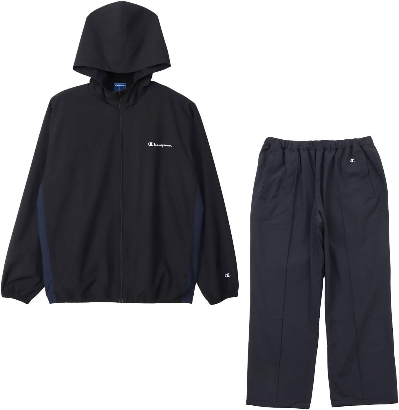 

Футболка Champion C3-CSC11, с длинным рукавом, верхняя одежда, круглый вырез, 100% полиэстер, логотип, куртка на молнии с капюшоном, мужская спортивная, черный