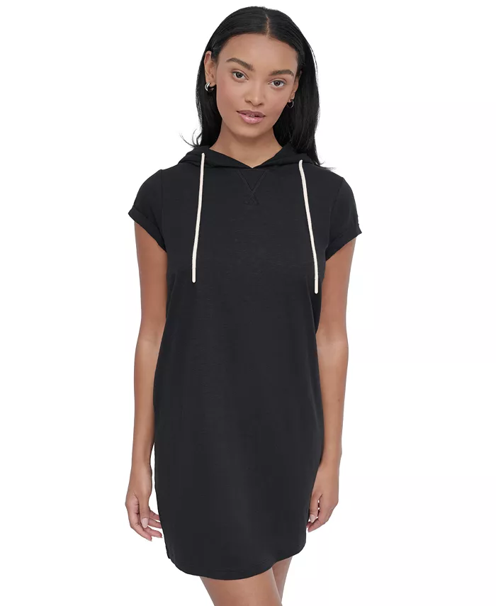 

Женское худи-платье с закатанными рукавами Sneaker Dress DKNY, черный