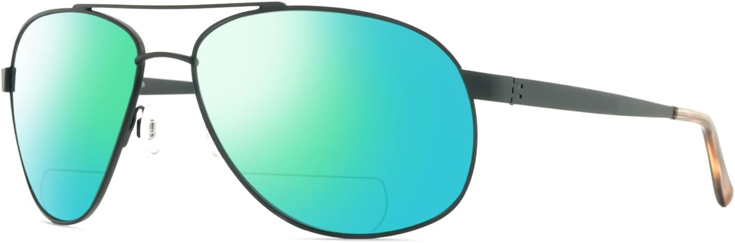 

Солнцезащитные очки-пилот Gladiator с металлическими линзами, поляризованные, бифокальные, для мужчин и женщин, модные, стильные, современные, спортивные Reptile, Matte Gun Metal Black/Green Mirror