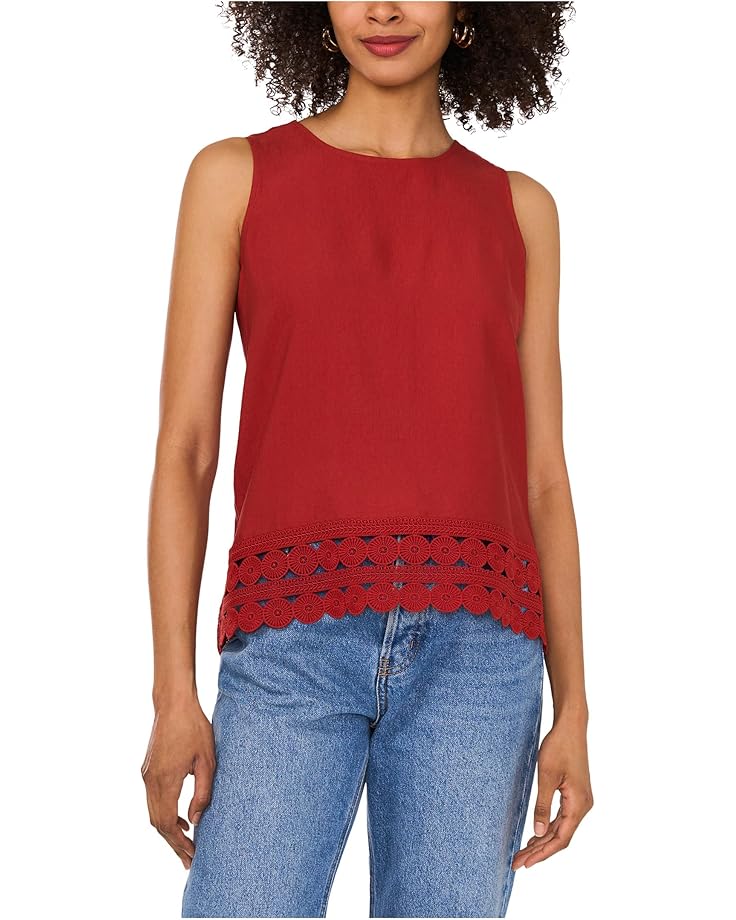 

Топ Vince Camuto Tanks Blouse with Lace Hem, цвет Chilli