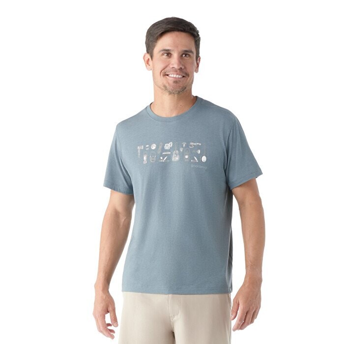 

Футболка с коротким рукавом Smartwool Gone Camping Graphic Slim Fit, синий
