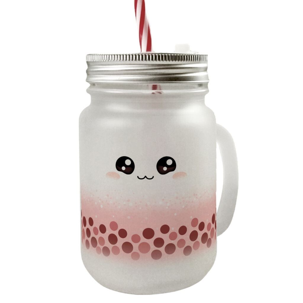 

Красный стакан для питья Bubble Tea Mason Jar с ручкой и крышкой speecheese, коричневый