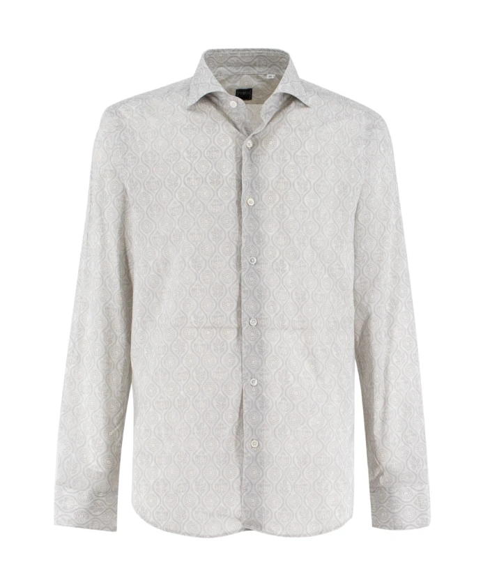 

Хлопковая рубашка приталенного кроя с французским воротником Fedeli, мультиколор