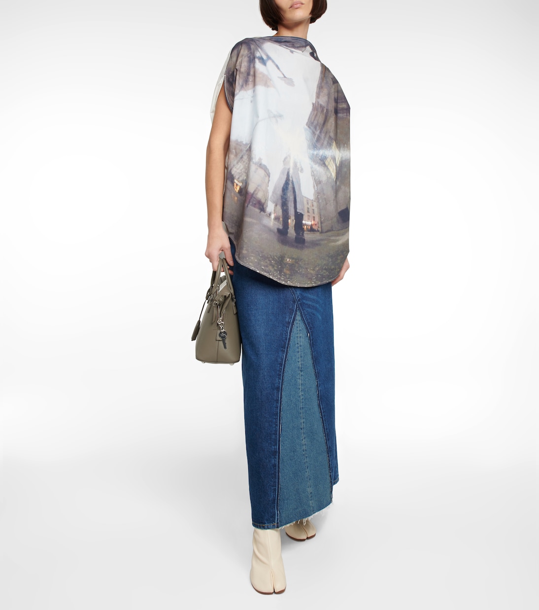 Топ из хлопка с принтом MM6 Maison Margiela, черный — фото 2