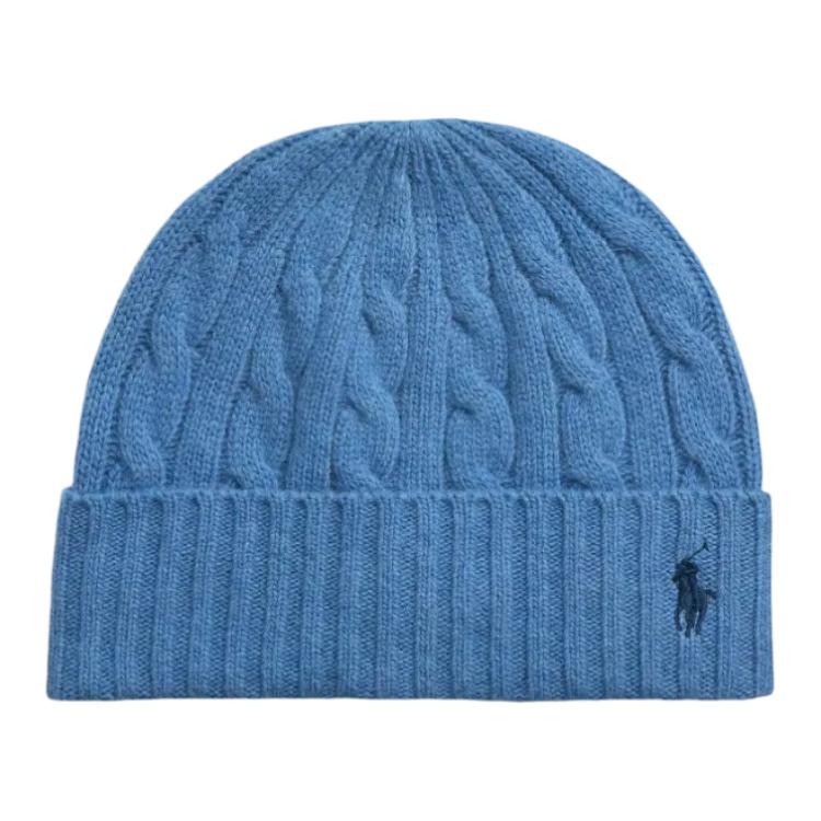

Polo Ralph Lauren Шерстяная синтетическая шапка мужская синяя, Blue