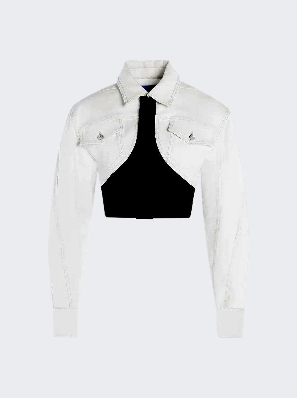 

Укороченная джинсовая куртка Mugler, белый/черный
