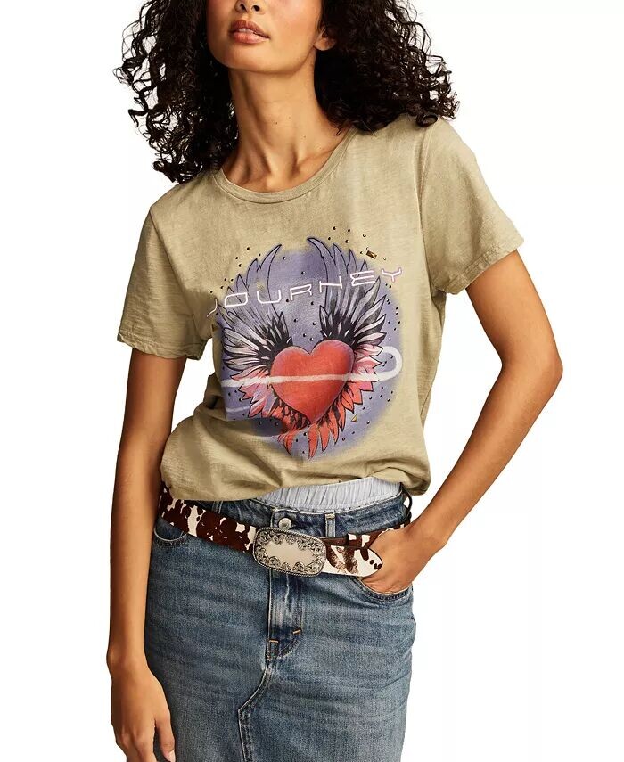

Женская футболка Journey Heart Classic с круглым вырезом Lucky Brand, зеленый