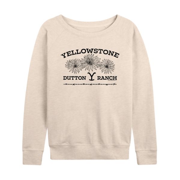 

Женская футболка с длинным рукавом Yellowstone Wildflowers из френч-терри Licensed Character, белый