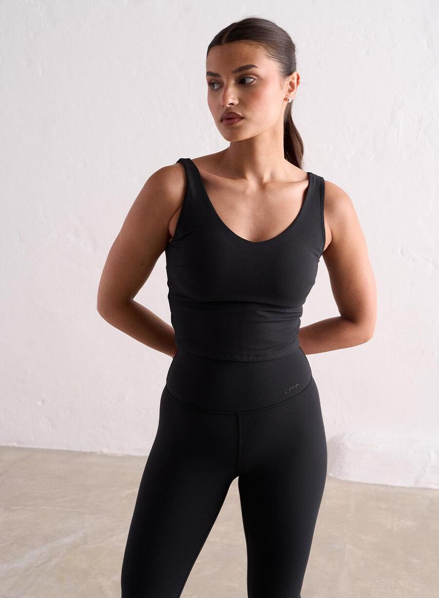 

AIM'N Женский спортивный бюстгальтер для йоги с V-образным вырезом, черный