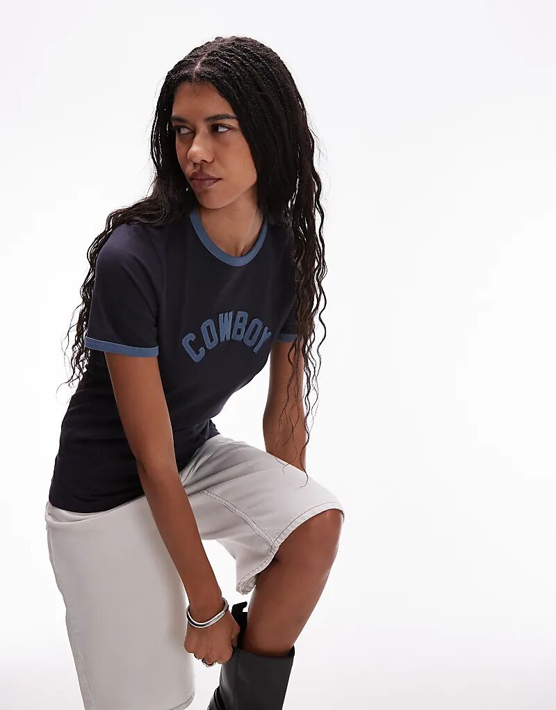 

Футболка Wrangler с ковбойским слоганом, темно-синего цвета