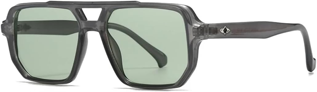 

Популярные модные квадратные солнцезащитные очки для мужчин, градиентные очки с защитой от УФ-излучения UV400, винтажные очки с заклепками, модные солнцезащитные очки для женщин TVTBBVV, Grey Green