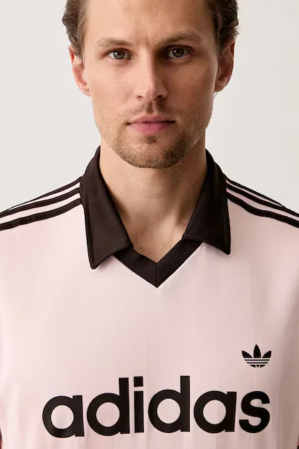 Поло свободный крой Adidas Originals, розовый — фото 4