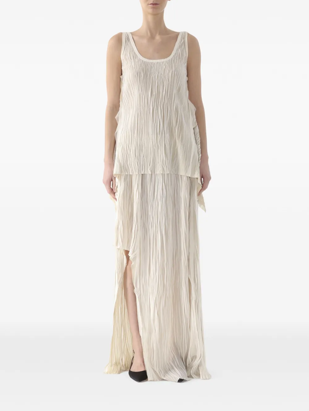 

Плиссированный топ Jason Wu Collection, нейтральный