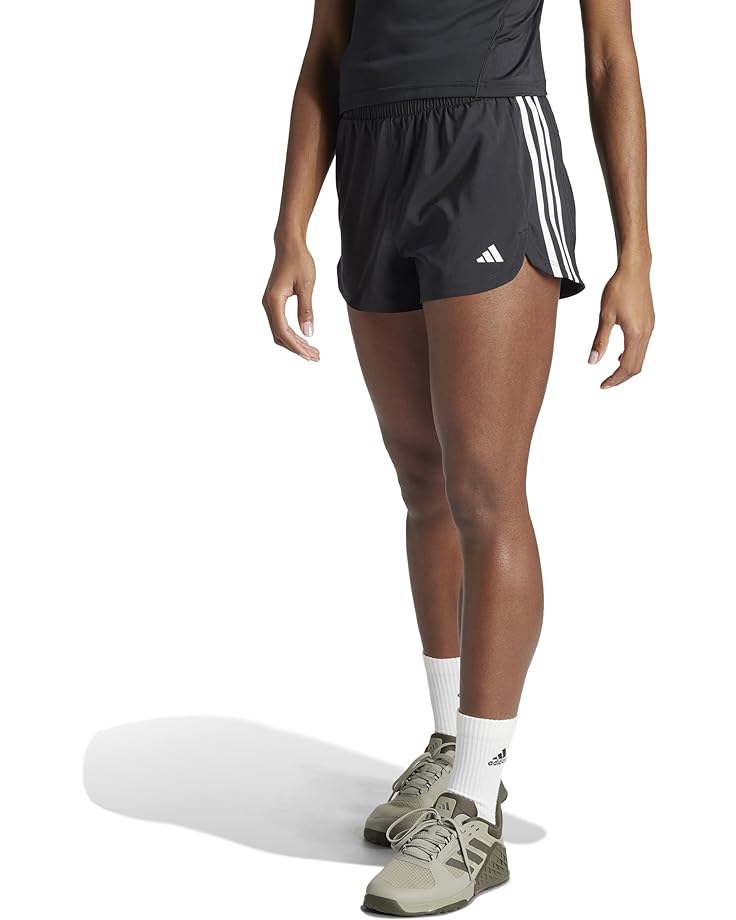 

Шорты adidas Pacer Training 3-Stripes Woven High-Rise Shorts, черный/белый