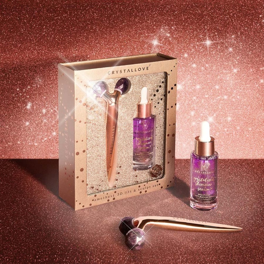 CRYSTALLOVE Amethyst 3D lift & sculpt set - лифтинг-массажер и сыворотка - ограниченный тираж — фото 2