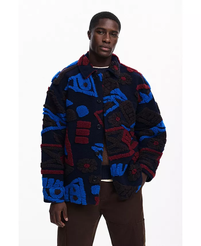 

Мужская этническая куртка с тиснеными деталями Desigual, синий