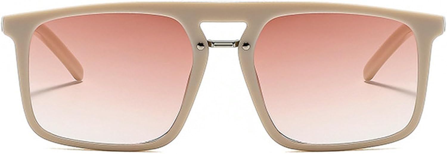 

Ретро-солнцезащитные очки-пилот для женщин, защита от УФ-излучения, модные винтажные квадратные солнцезащитные очки, женские солнцезащитные очки с градиентным переходом и двойной перемычкой mincl, Beige Brown