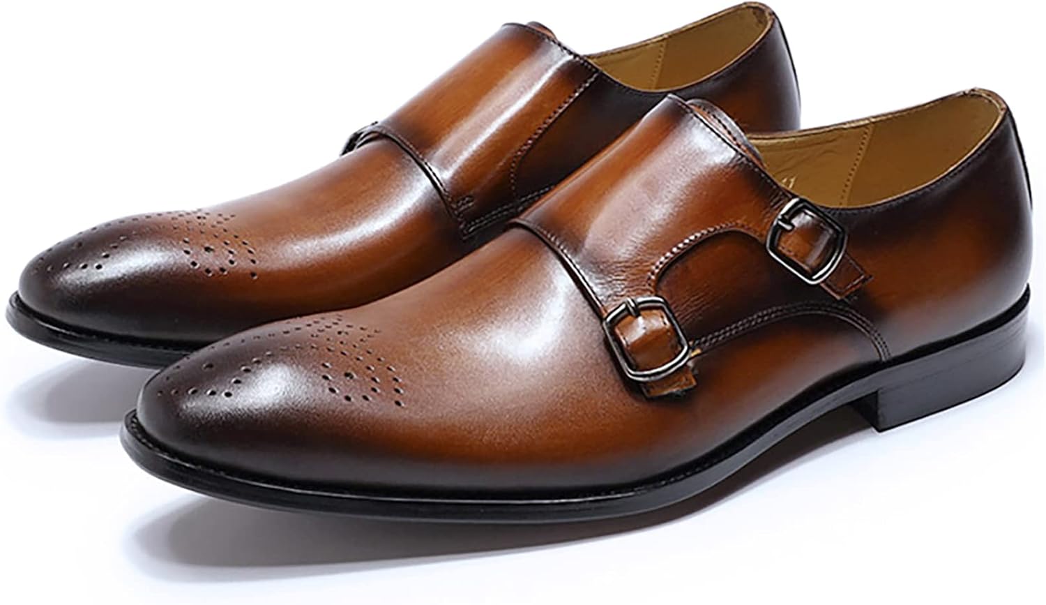 

Мужские монки из натуральной кожи, ретро стиль, итальянский дизайн, лоферы с пряжкой, слипоны, офисные и праздничные туфли, коричневые, размер 39 Generic