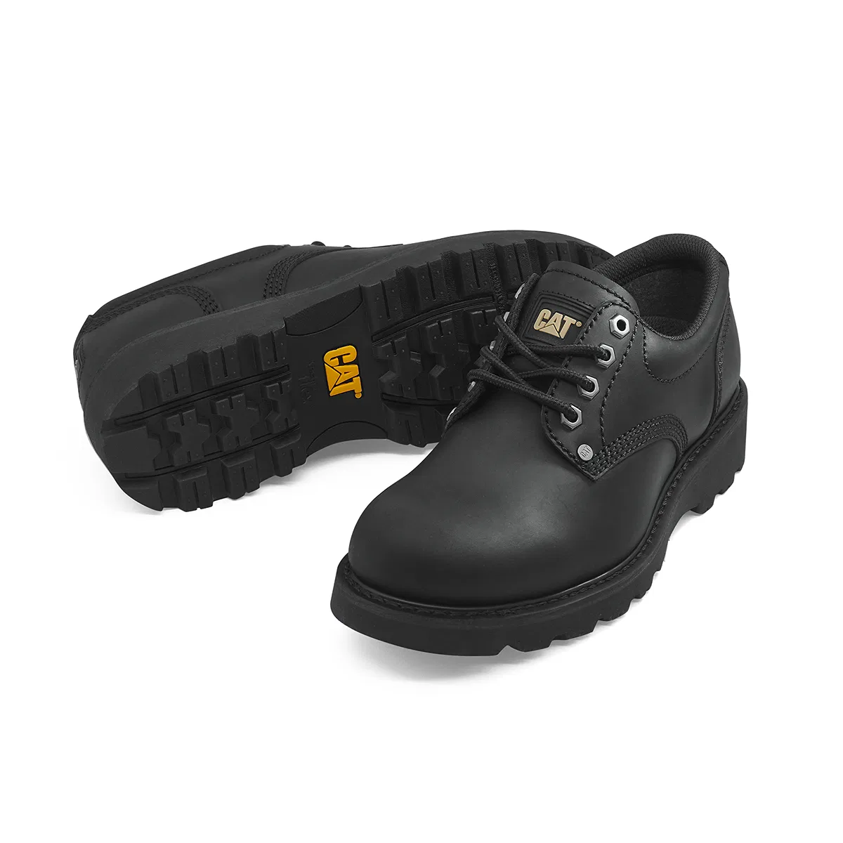 CAT Casual Leather Shoes Men's Low Top Black — фото 3